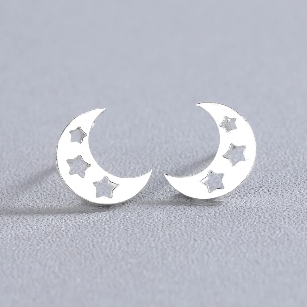Style 6 Chandler Moon Phase серьги Galaxy шпильки для женщин Черная Эмаль Звезда Луна cfresh волк Кристалл минималистичный стальной сплав Bronics - Окраска металла: Style 6