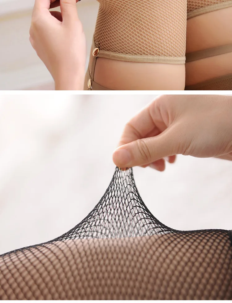 

Sexy Stockings Female Stretchy Rivet Lace Top Thigh High Stockings Mesh Thigh Highs Hosiery Fashion Women's Stockings Tights