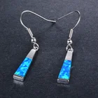 Модные длинные серьги-подвески в простом стиле с голубым опалом, элегантные свадебные ювелирные изделия для невесты