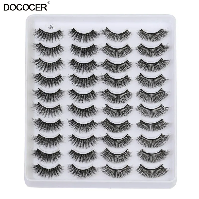 

Ресницы Накладные норковые для наращивания, натуральные густые, длинные, для макияжа, 20 пар