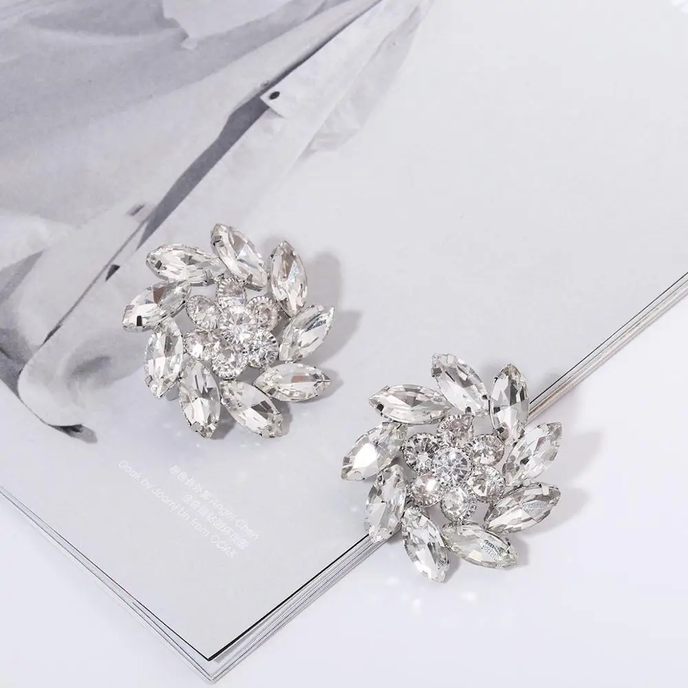 Элегантный Хрустальный цветочный зажим IngeSight.Z очаровательные стразы