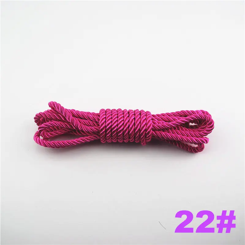 DIY Cord Jewelry findings 5 мм сплошной цвет 3 плетеный шнур нить декоративная скрученная атласная полиэфирная нить 10 м/шт. DS220 - Цвет: 22