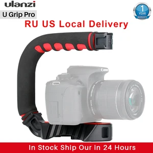 Студийный стабилизатор Ulanzi U-Grip с тройным креплением холодного башмака, ручкой и микрофоном для смартфонов DSLR, Nikon, Canon