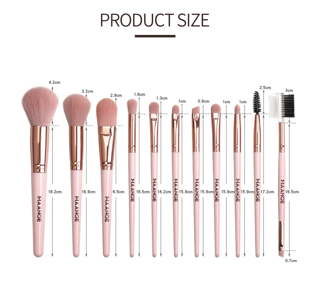 MAANGE 3/13Pcs Makeup Brushes Set with Bag Foundation Powder Blush Eyeshadow Concealer Eye Make Up Brush With Case Cosmetic Tool | Красота и