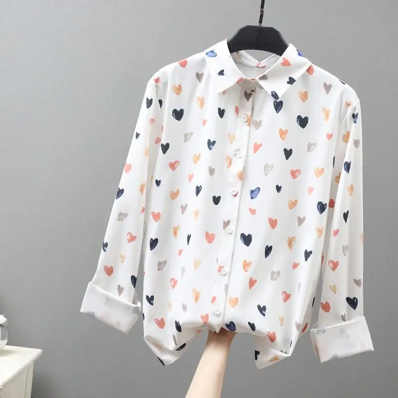 Vangull Повседневная рубашка новая Женская Весенняя с цветочным принтом длинным