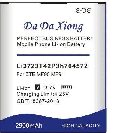 DaDaXiong 2900mAh Li3723T42P3h704572 Battery For ZTE MF91 MF90 Bateria | Мобильные телефоны и аксессуары