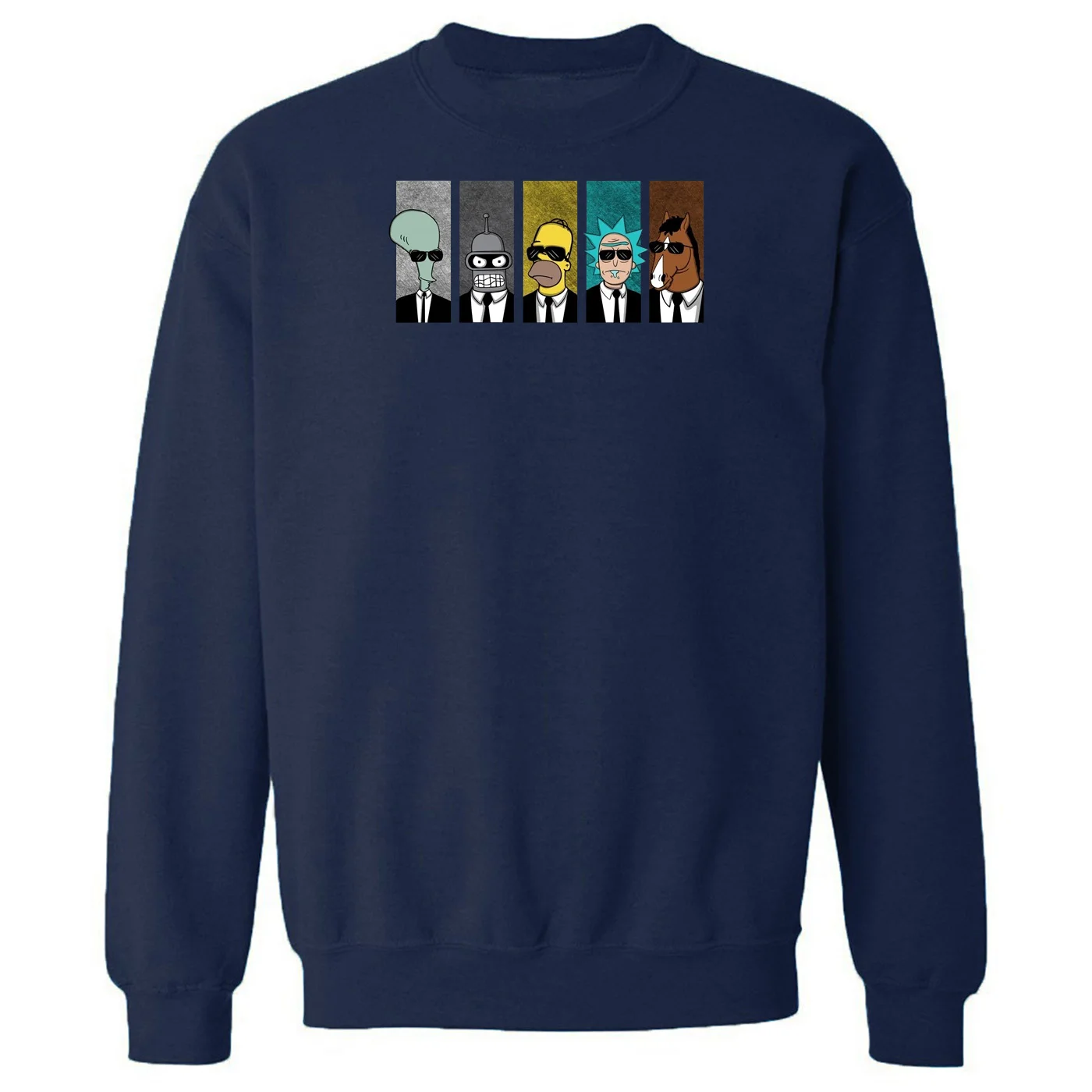 dark blue6 Осенние новые мужские свитшоты BoJack Horseman, забавный мультяшный свитшот с длинным рукавом в стиле хип-хоп, толстовки с принтом Рика и Морти - Цвет: dark blue6