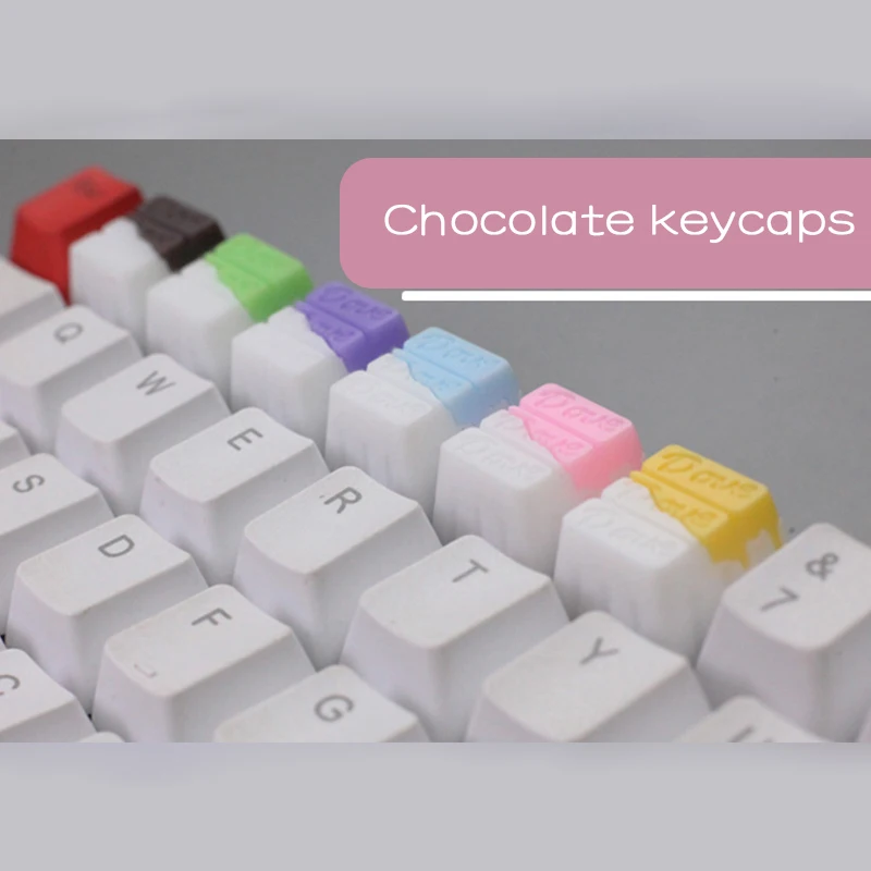 

Key Caps chocolate Blue Purple pink white Personality Design 1PC Resin Keycap Transparent Homemade Mechanical Keyboard