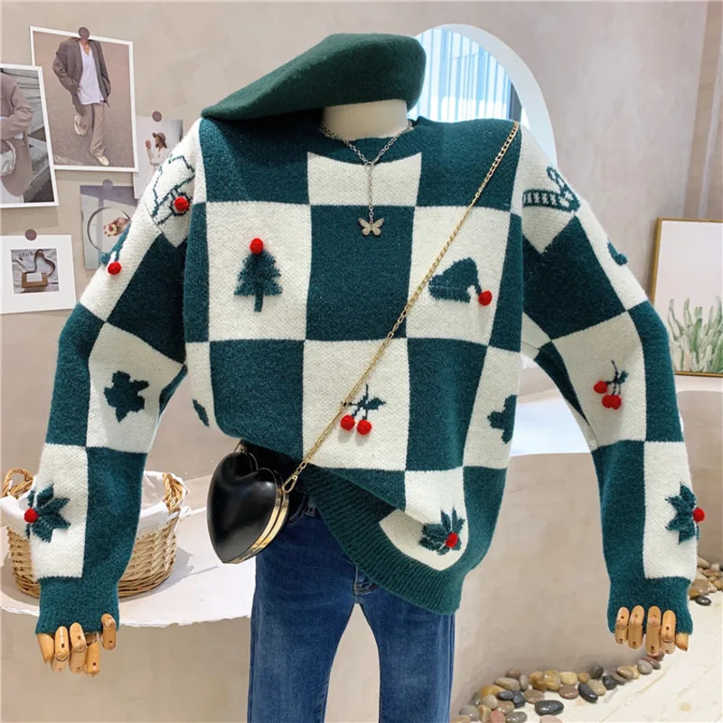 

Женский пуловер с изображением гиппокампа, теплый свитер с изображением рождественского снеговика, Осень-зима 2021