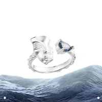 2022 new irregular geometry water drop crystal rhinestone zircon face opening adjustable metal ring for women accessories gifts