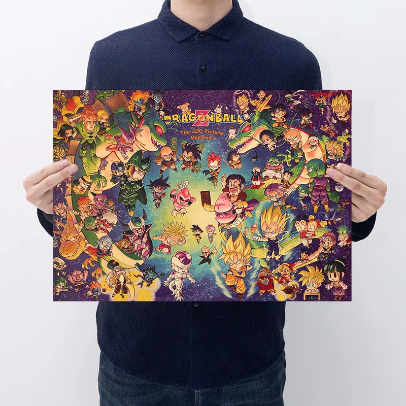 H02 51.5x36cm 1 шт. 51,5x36 см Dragon Ball Постер Мультфильма фильма крафт Бумага ретро постер на стену Стикеры декоративная роспись украшение дома - Цвет: H02 51.5x36cm