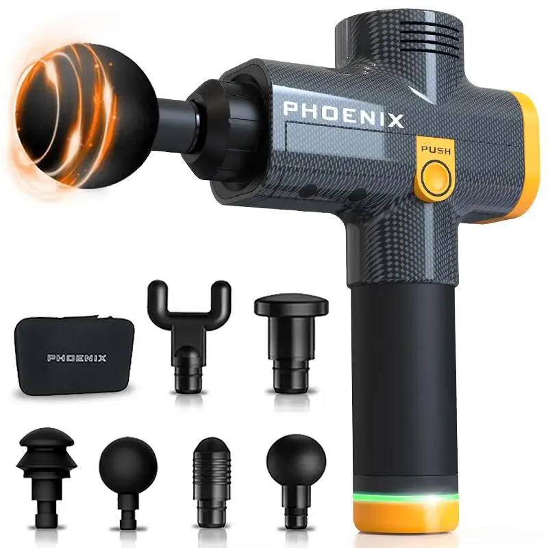 

Электрический массажный пистолет Phoenix A2 для глубокой стимуляции, 6 головок, массажер для тела MG5589