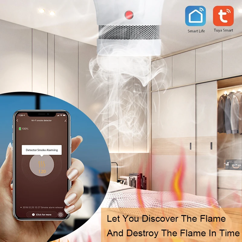 Пожарная сигнализация Tuya Zigbee 3 0 детектор дыма для умного дома