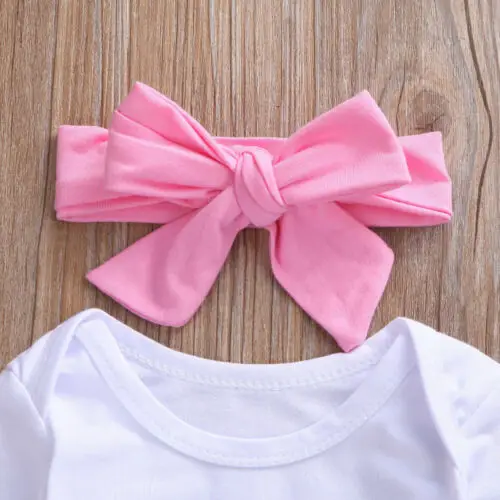 

Floral Pants Letter Top Romper Bowknot Headband 3PCS Newborn Baby Girl Cotton Clothes Long Sleeve Tops Leggings Headwear Autumn