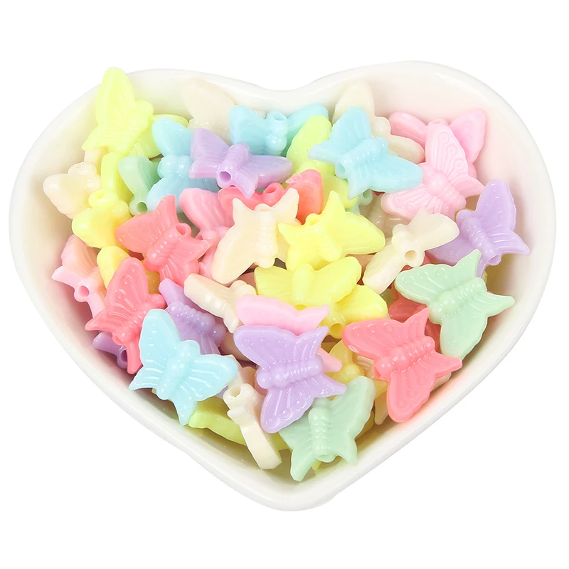 100 шт. акриловые бусины в виде бабочек 16 х13 мм | Украшения и аксессуары