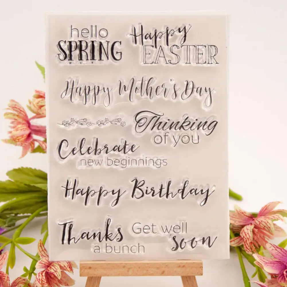 

Unique Letters Stamp Convenient TPR Simple Multi-purpose Album Stamp Transparent Stamps Clear Stamp