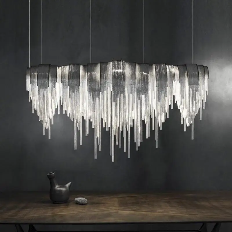 Декор для столовой алюминиевая цепочка подвесные светильники кухонный бар