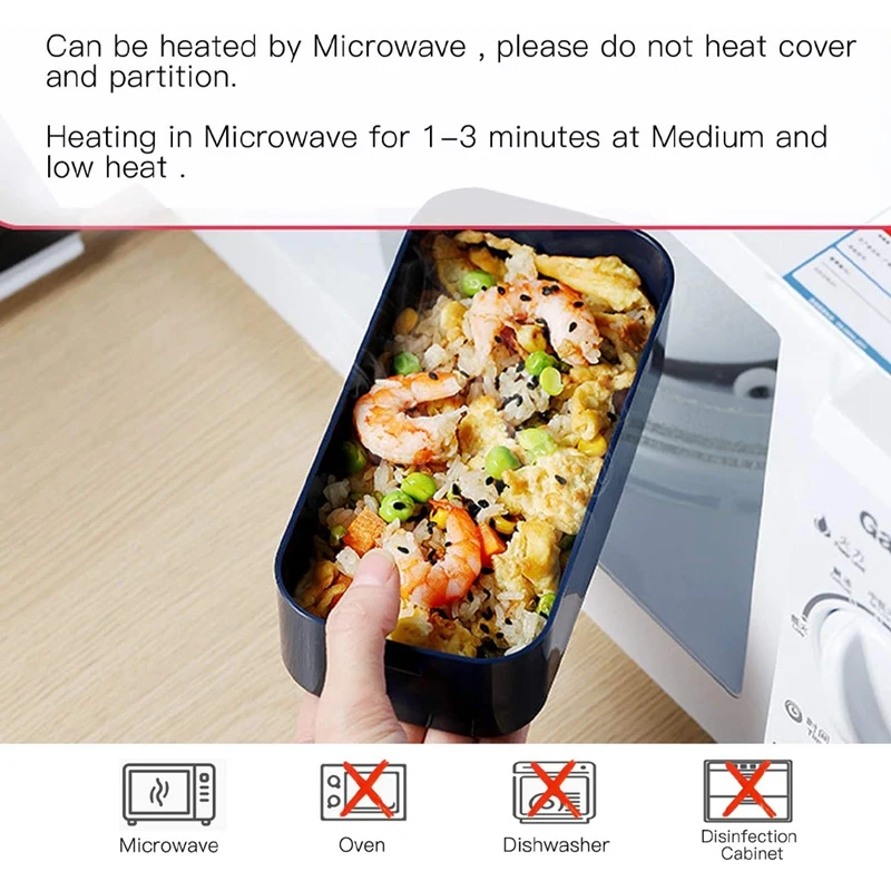 Ланч бокс 2 Ярусный набор столовых приборов Bento для детей и взрослых 850 мл|Коробки