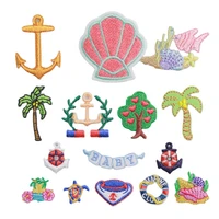 shell mermaid animals tree parches embroidery iron on patches for clothing diy sea stripes clothes stickers applique