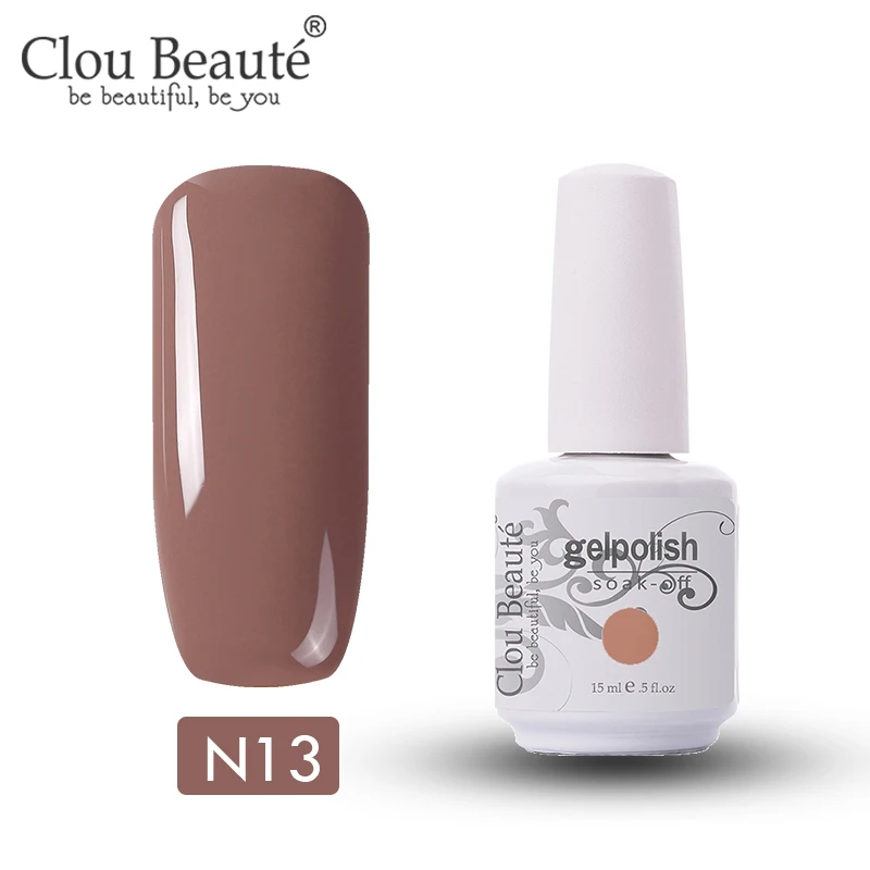N13 Clou Beaute 15 мл телесный цвет серия Гель лак для ногтей дизайн ногтей строитель гель для полуперманентного лака - Цвет: N13