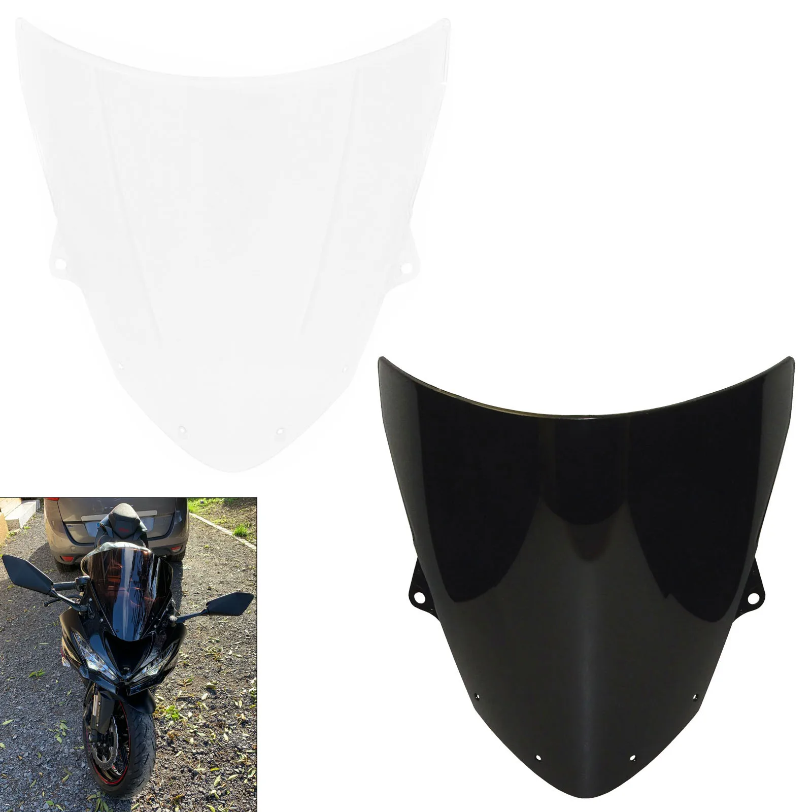 Двойная пузырьковая Передняя ветровая панель ветрового стекла для KAWASAKI Ninja ZX 636 6R
