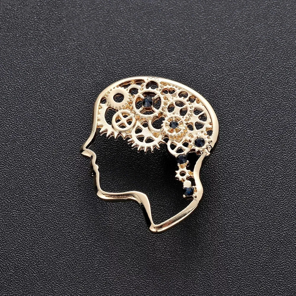 

YPAY 2021Head Gear Brooches Gold Rose Gold Girl Gift for Women Medical Christmas Brooch Fashion Jewelry Crystal Lapel Pins Metal