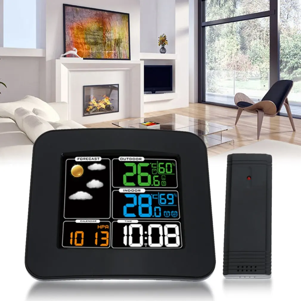 5 In 1 RF Wireless Sound Control Alarm Clock TS-75 Electronic Temperature Humidity Calendar Desk Digital Weather Forecast |