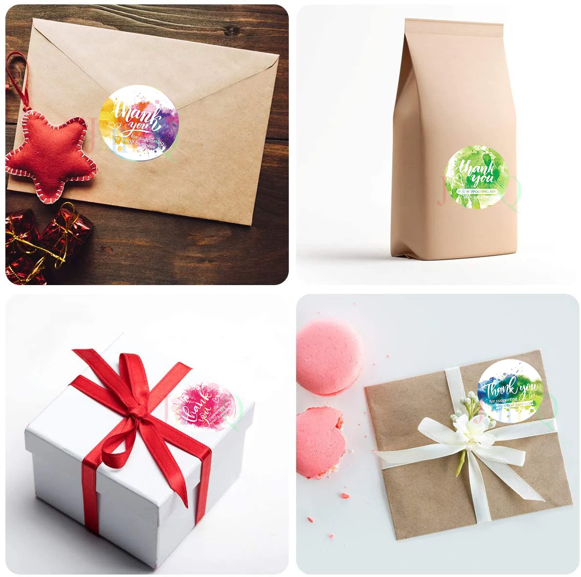 

500pcs Watercolor Thank You Roll Stickers for Supporting My Small Business Labels For Boutiques,Gift Wraps,Envelopes,Mailer Bags