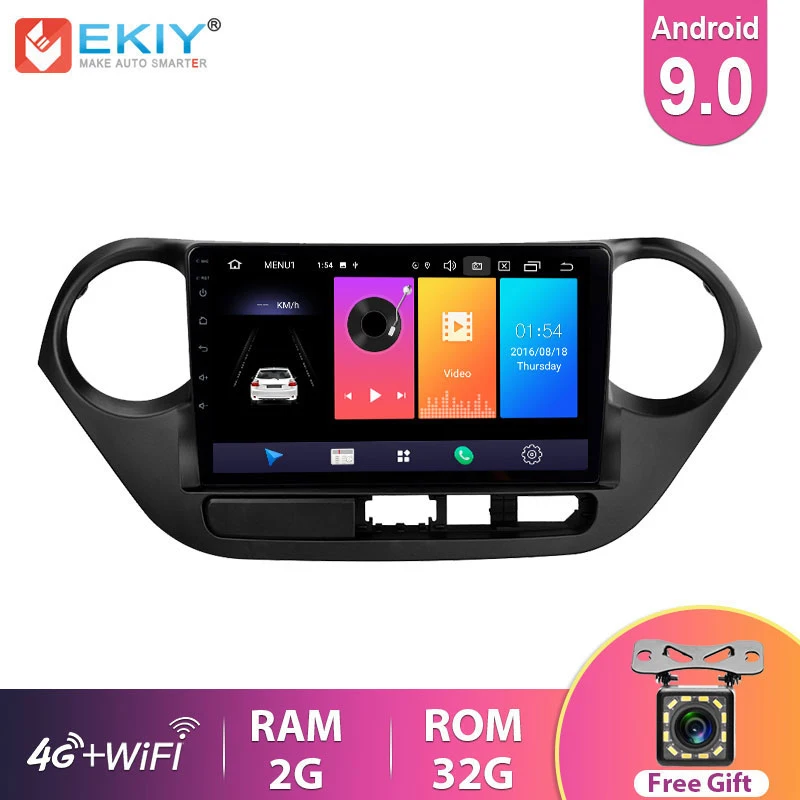 Автомобильный мультимедийный плеер EKIY 2.5D IPS Android 9 0 радио для Hyundai Grand I10 2013 2014 2015 2016