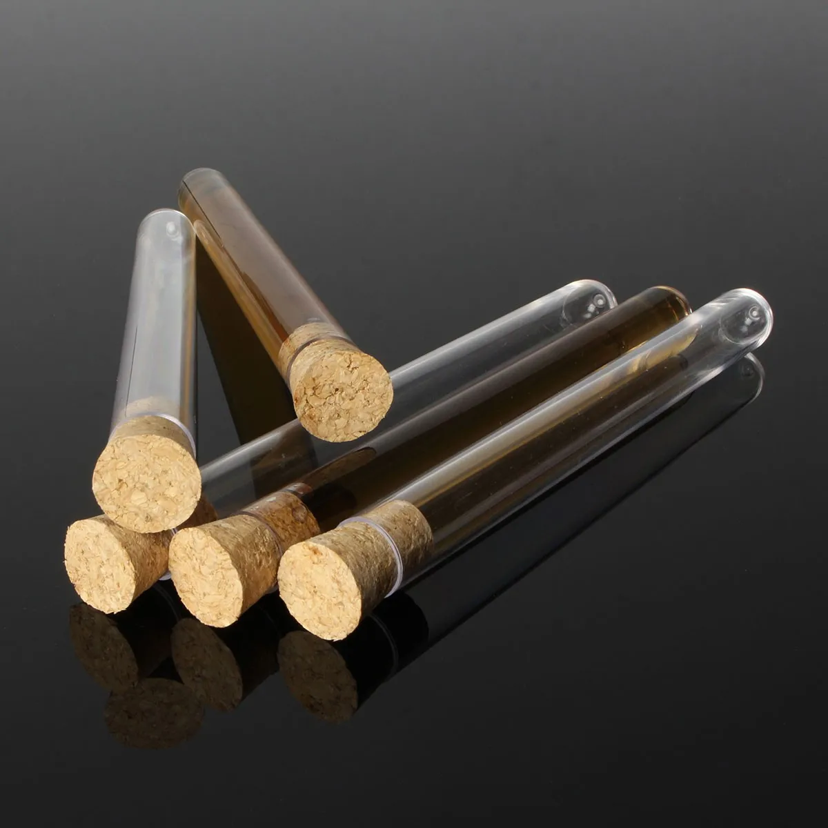 

Kicute 50pcs/pack Newest 20ml Transparent Plastic Test Tubes With Corks Stoppers Laboratory School Educational Suppy 150x16mm