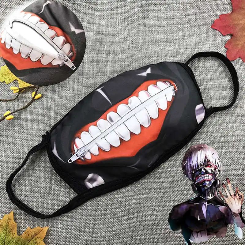 Tokyo Ghoul Kaneki Ken Mask Face Masks Cosplay Anime Dustproof Zipper Props | Тематическая одежда и униформа