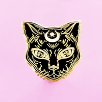 gothic moon black cat hard enamel pin cartoon mystery kitty golden medal brooch accessories unique lapel backpack pins