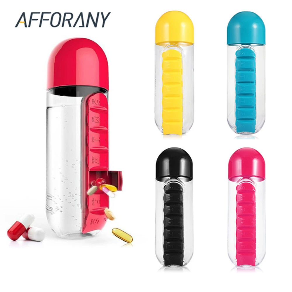 600 мл портативная бутылка для питьевой воды коробка таблеток комбинированный
