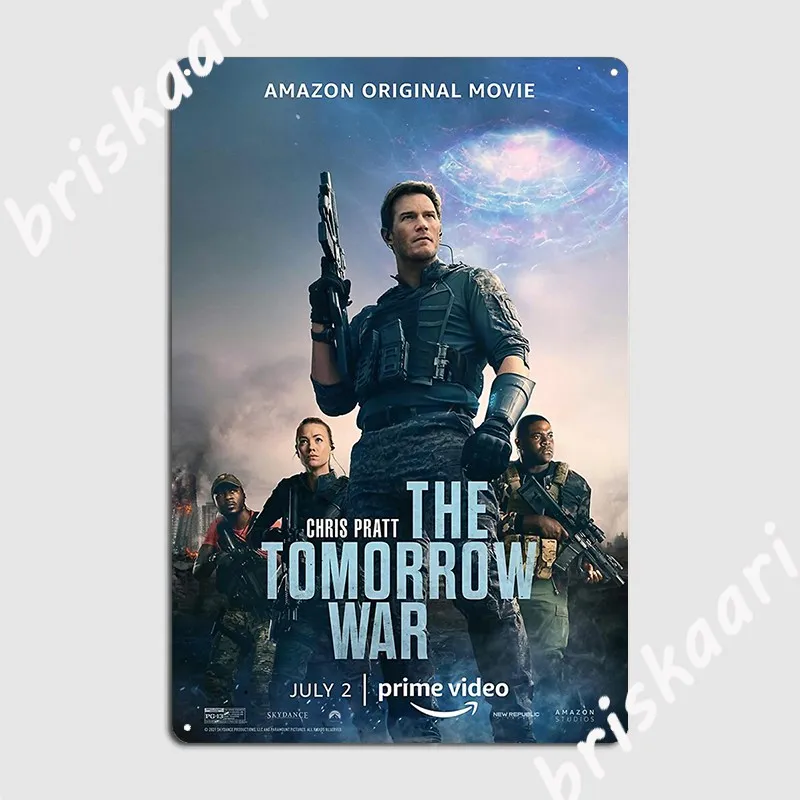 

The Tomorrow War Poster Metal Plaque Garage Club Wall Plaque Club Home Funny Tin sign Poster
