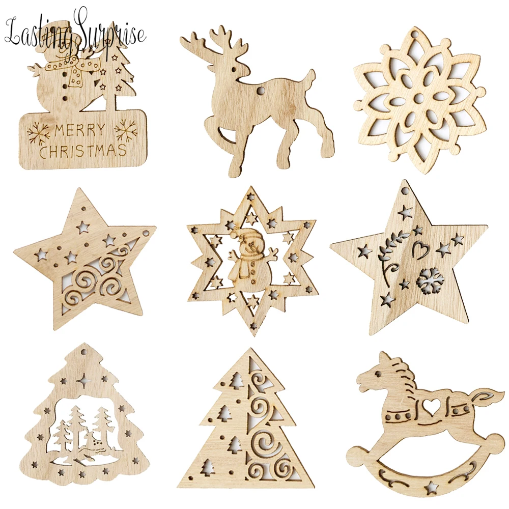 Рождественские украшения Деревянная Рождественская елка Висячие бирки
