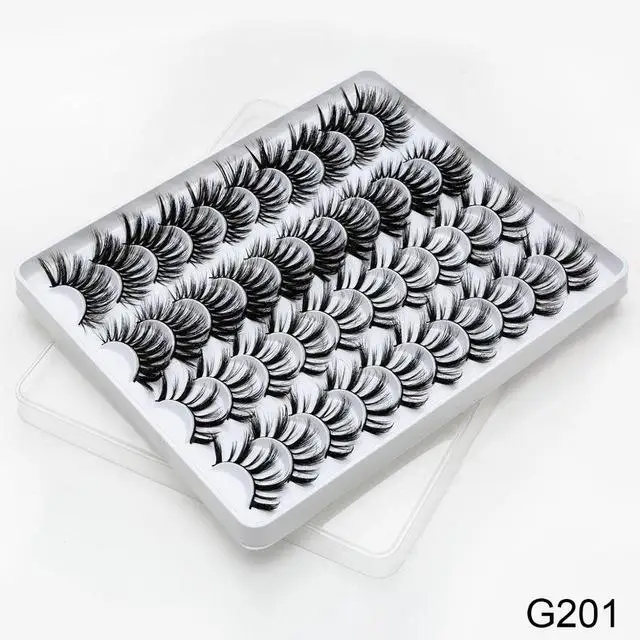8/20 пар, натуральные 3D накладные ресницы, 15-20 мм, накладные ресницы, набор для макияжа, накладные ресницы из искусственной норки, 25 мм, шелковые ресницы «maquiagem» - Цвет: G201