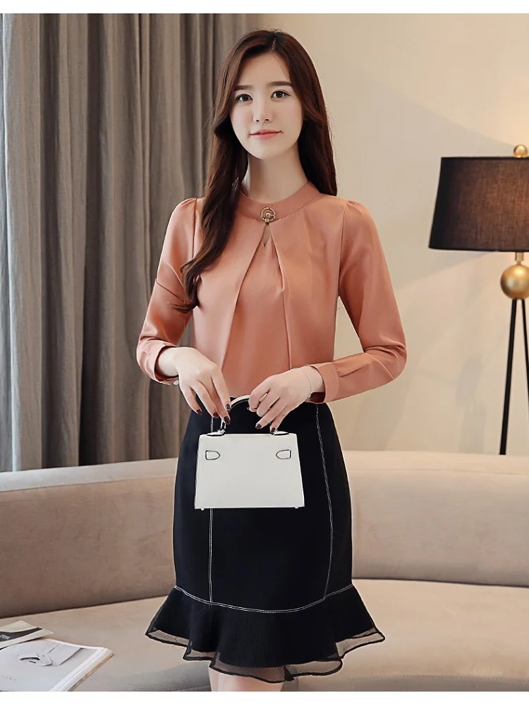 

Fashion woman blouses 2021 long sleeve chiffon blouse shirt long sleeve women shirts womens tops and blouses