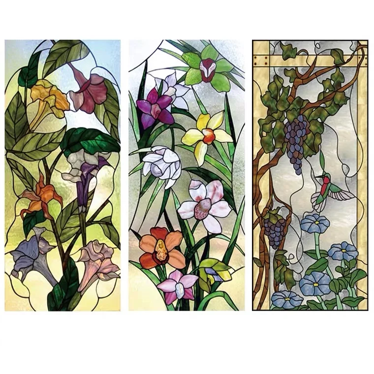 Матовая пленка на окно витражная в стиле ретро европейском церковном наклейки