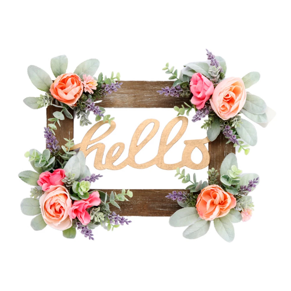 

Floral Décor Wall Hanging Home Decoration Fake Plants Pedant Wooden Plastic Simulation For Wedding Beautiful Eucalyptus Wreath