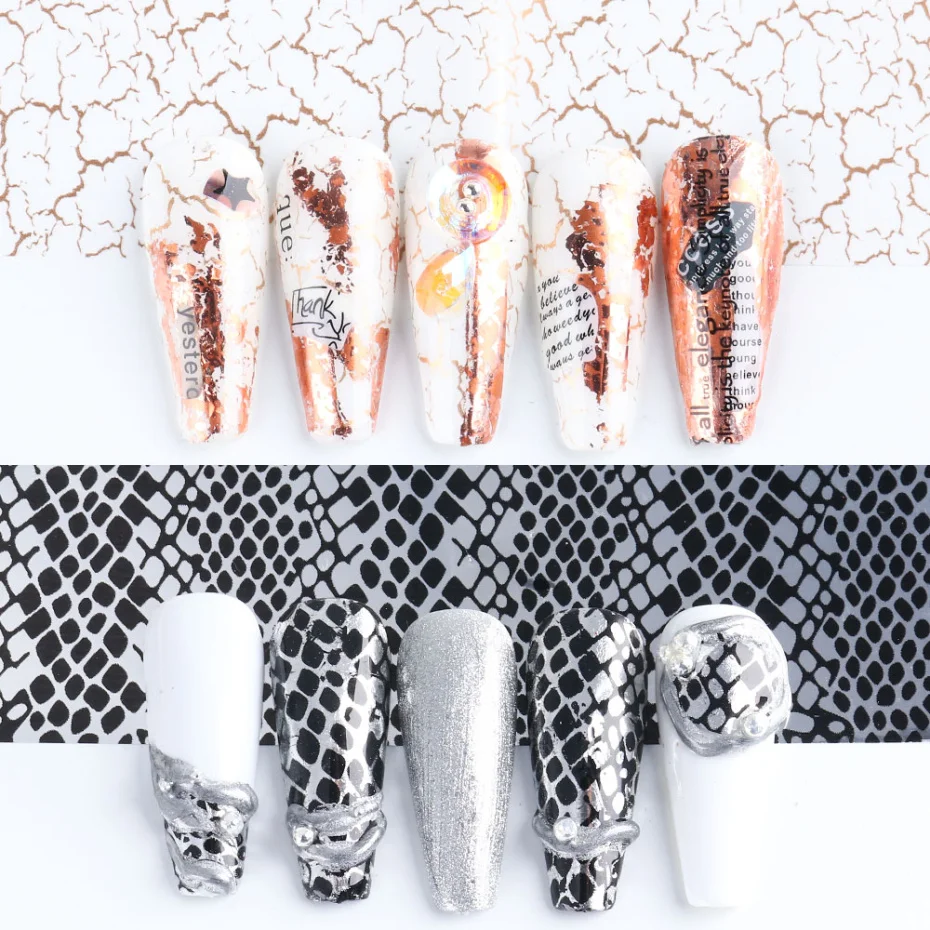 1 упаковка леопардовая расцветка для ногтей фольга змеиная кожа блестящая