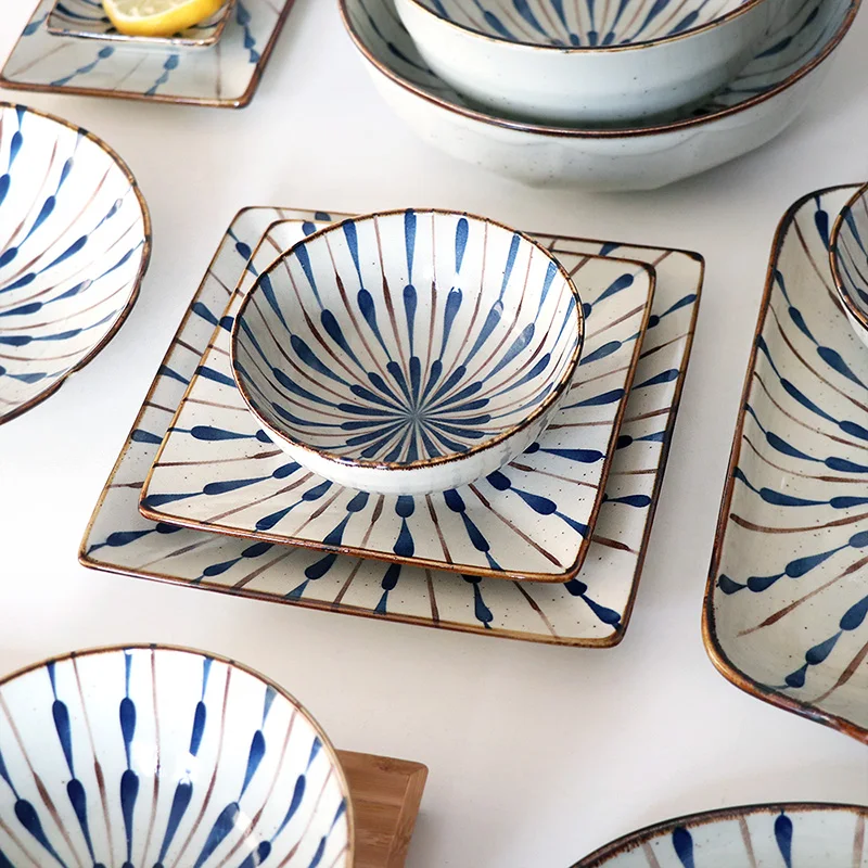 Набор японских керамических столовых приборов чаша для риса блюдо стейка