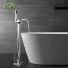 Светодиодный хром водопад пол ванной комнаты стоящий смеситель для душа, смеситель горячей и холодной воды, латуни Ванная комната кран ABS Пластик ручной