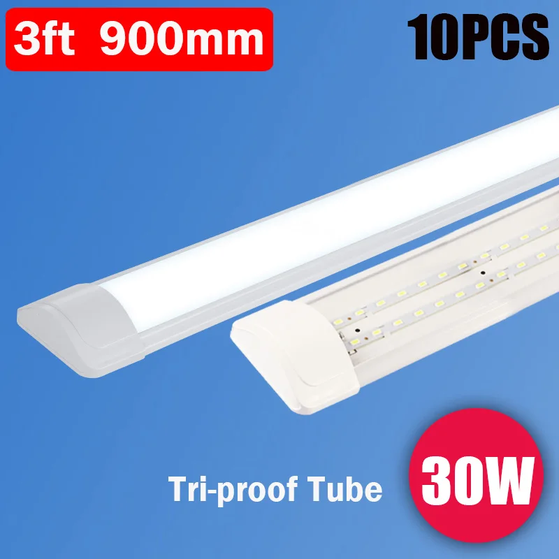 3ft 900mm 30W 10pcs 120 см светодиодный светильник лампа T5 труба 220 в 60 см 2 фута 4 фута 1200 мм T8 настенная лампа 20 Вт 40 Вт 60 Вт теплый белый холодный белый Трехконтактный светильник - Испускаемый цвет: 3ft 900mm 30W 10pcs