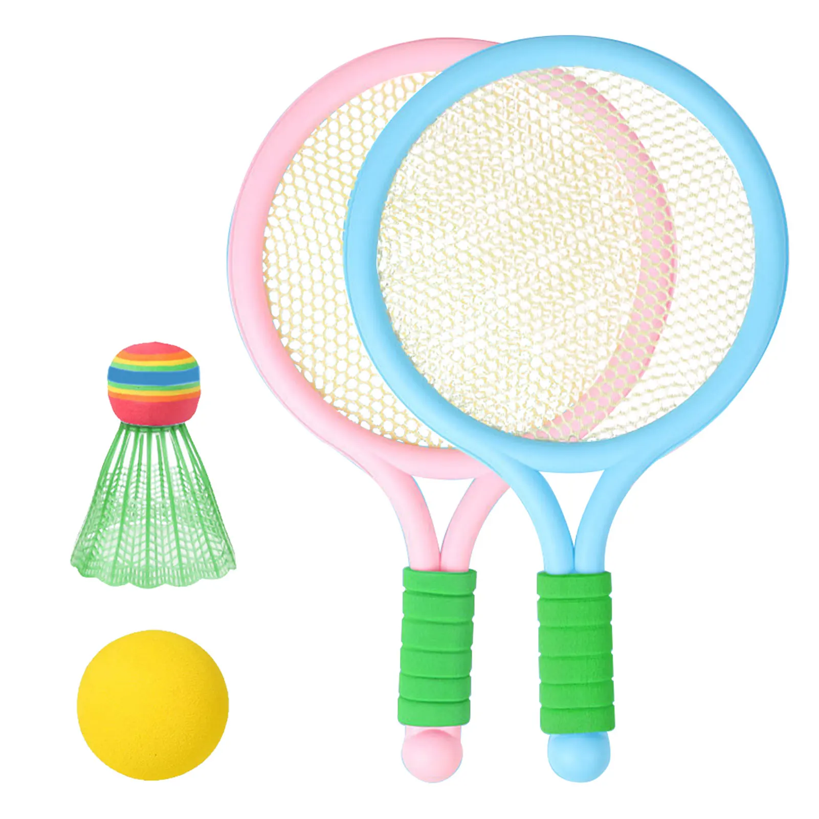 

Indoor Gift Badminton With 2 Balls Tennis Racket Set Funny Outdoor Sports Beach Toy Educational Lightweight For Kids Beginner