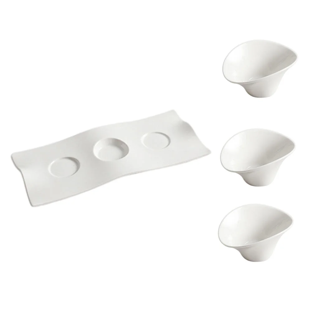 

1 Set Kitchen Small Bowls Seasoning Bowls with Serving Tray Ceramic Bowls