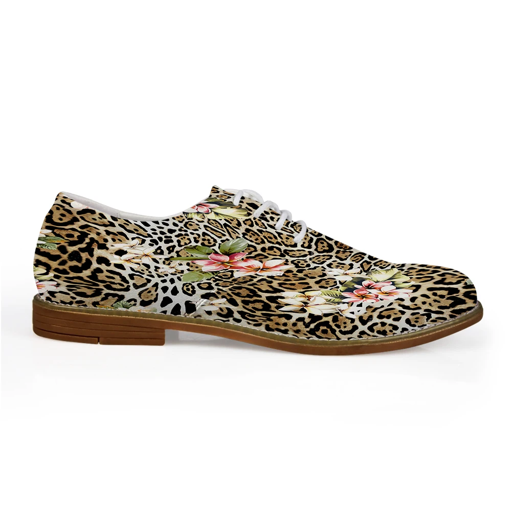

Noisydesigns Simple White Men Casual Shoes Fashion Leopard Print Flowers Sneakers Leather Breathable Soft Walking Footwear