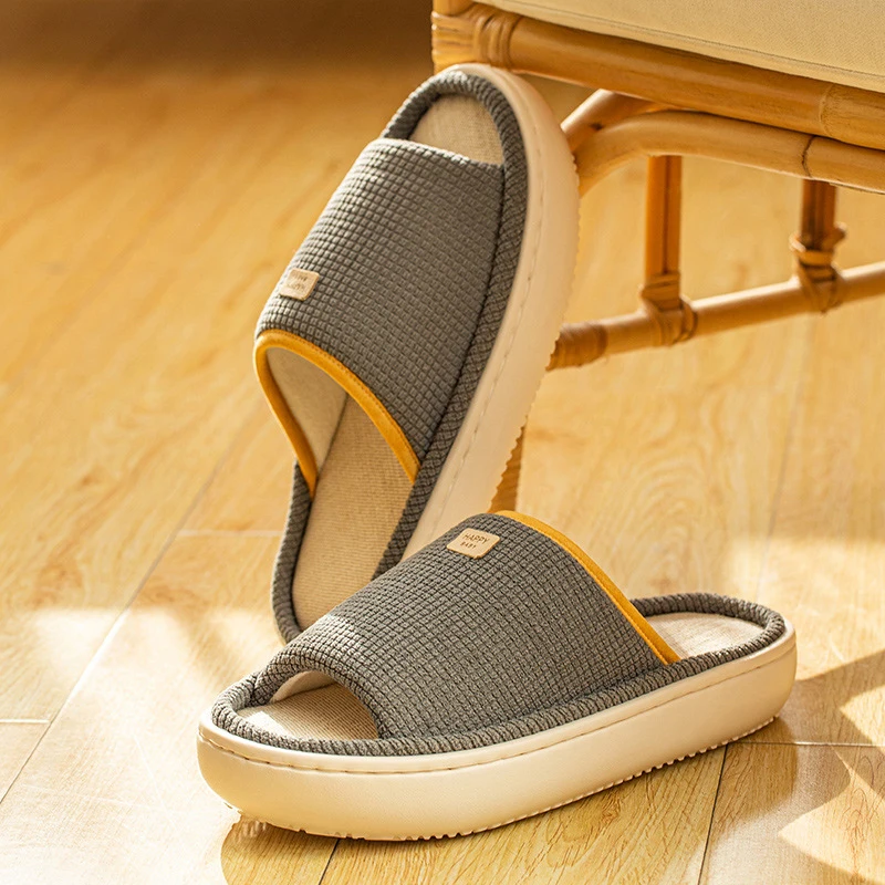 Mo Dou/Новинка весны 2021 Домашние хлопковые шлепанцы Шлепанцы из пеньки EVA тапочки