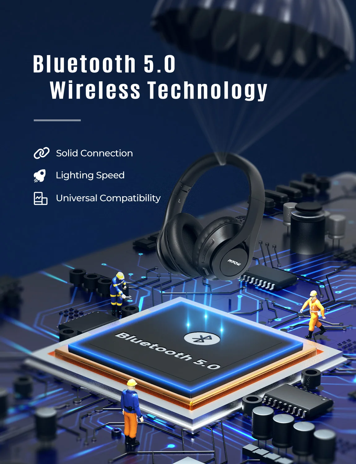 Bluetooth 60Hrs Wireless Headphones