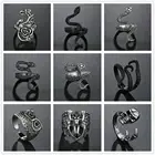 В винтажном стиле, в готическом стиле, змея кольцо для мужчин Dragon крылья Сова Цветок Осьминог для мужчин кольцо в стиле панк; Бижутерия Мода дурной животных Anel