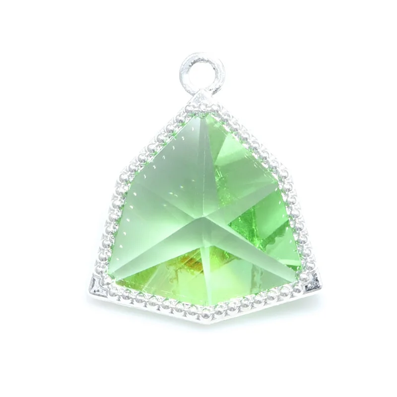 GreenYellow 4 шт. треугольные хрустальные подвески DIY серьги изготовление кулон ожерелье аксессуары-фурнитура серьги амулеты ювелирные изделия аксессуары - Окраска металла: GreenYellow